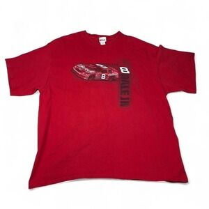 Budweiser Dale Earnhardt Jr Racing Tee Mens 2XL Red Cotton NASCAR